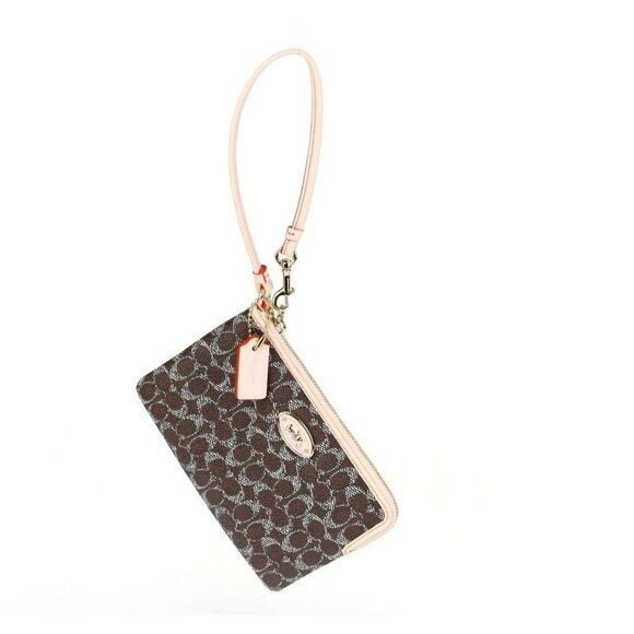 NWT Coach Signature Corner Zip Wristlet Wallet Saddle - Picture 3 of 8